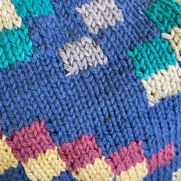 The Territory Ahead Vintage Y2K Chunky Knit Cotton Geometric Cardigan Sweater M - Picture 10 of 10